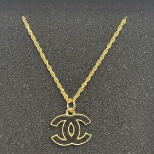 100% Handmade Vintage CHANEL CC Charm Upcycled Repurposed Pedant necklace